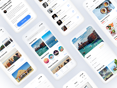 Travel app ui apps apps design awesome blue clean dashboard flat minimal ui ux