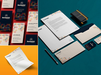 Rockpoint Church Business Set Design brand brand identity business cards church branding envelope identity system letterhead stationery tricolor