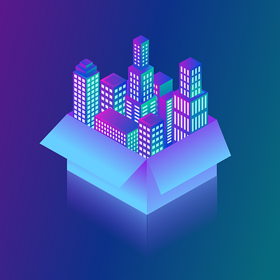 City In a Box Isometric Illustration design icon illustration isometric isometric illustration vector web