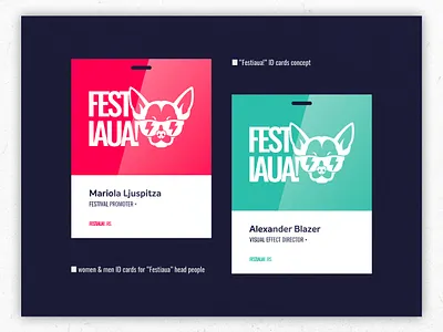 Festiaua! // ID Cards design belgrade brand branding cards clean design festival festival app id idcards logo minimal music musicfestival product design serbia type typography vector