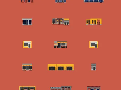 Where to Find Books - Indie Bookstore City Maps book bookshop bookstore building city city illustration collection drawing flat flat design house map poster reading series shop store tourist travel yellow