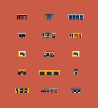 Where to Find Books - Indie Bookstore City Maps book bookshop bookstore building city city illustration collection drawing flat flat design house map poster reading series shop store tourist travel yellow