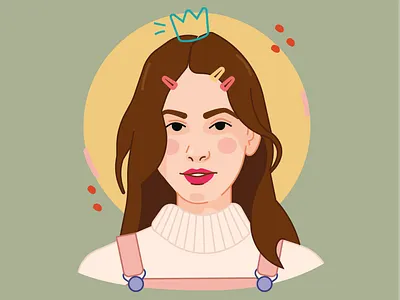 Demain le soleil brillera basquiat character design girl illustration illustrations portrait vecto vector vexel woman young