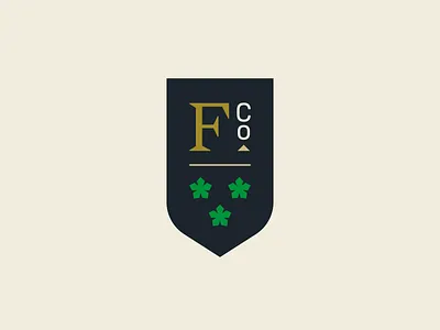 F Co. Crest badge brand branding collegiate crest logo shield