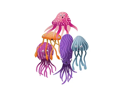Surprise illustration jellyfish octopus procreate