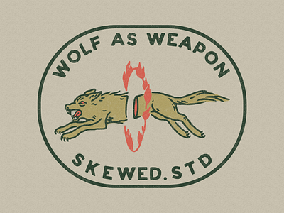 Wolf badge design vintage