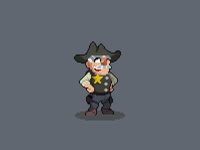 Sheriff Harry | Full Body Portrait design development game gamedev illustration pixel pixelart retro
