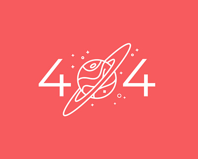 404 - Lost In Space 404 icon illustration planet space