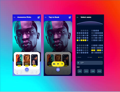 Movie Booking Application apple application design application ui design dribbble ios mobile movie tickets ui ui design user interface ux