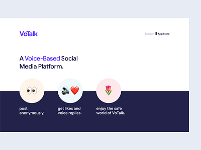 VoTalk - Intial Landing Page app clean design illustration interaction landing page ui ux web website