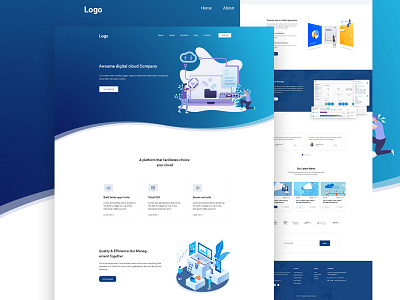 Cloud Company design photoshop psd ui ux web webdesign website