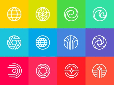 D23 - New Epcot Logos Recreation circle color d23 disney disney world logos modern modernist vector walt disney walt disney world