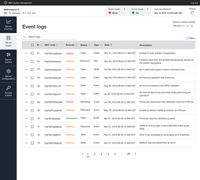 Log Data Table bmc data data table filter rows sorting