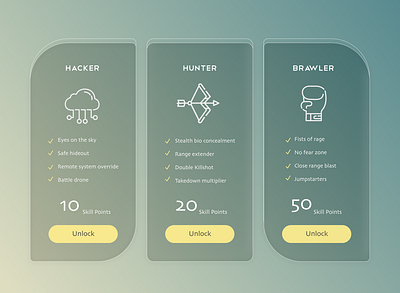 Pricing daily ui dailyui dailyui 030 game ui interface design pricing pricing table skills ui uidesign user interface