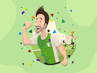 Football characters football futbol hero illustration soccer vector