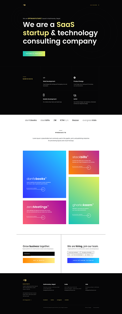 Optimum Futurist Landing Page adobe xd branding design landing page ui