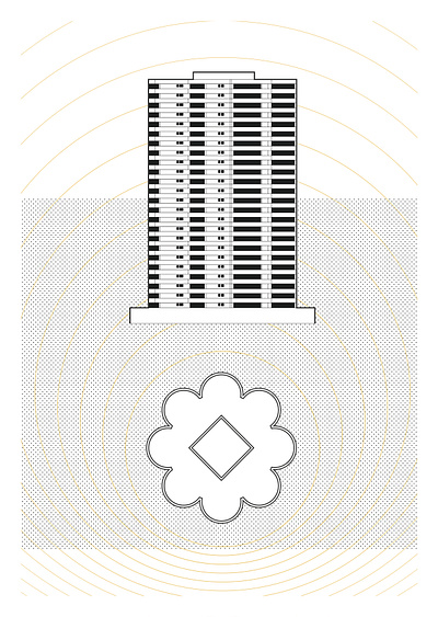 Touzen architecture design graphic design illustration modernism poster design vector