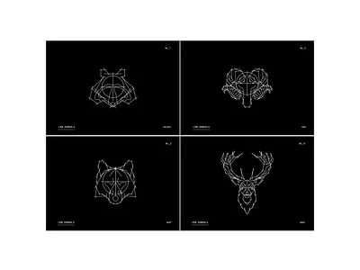 LINE ANIMALS full series adobe illustrator animal deer illustration line animals lines racoon ram reduced series sketch wolf