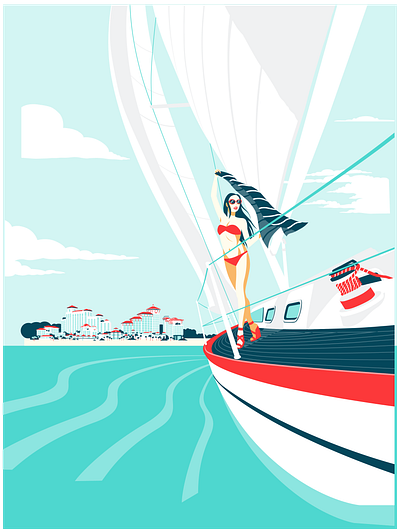 Bahamas Travel Poster Series art bahamar bahamas branding design hotel illustration poster sailboat screen print travel vector