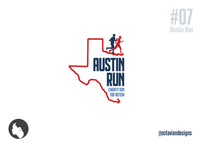 #ThirtyLogos #07 | Austin Run austin austin run austin texas autism blue branding charity design logo logochallange practice red run texas thirtylogos thirtylogoschallenge