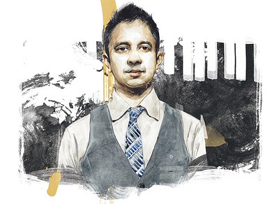 Vijay Iyer illustration jazz painting portrait watercolor watercolor illustration