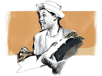 Dexter Gordon illustration jazz painting portrait watercolor watercolor illustration