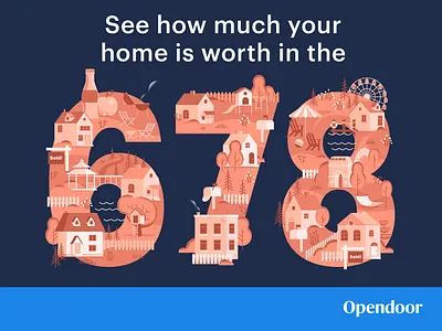 Atlanta Area Code branding design flat home illustration shrimp typography vector