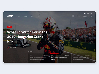 Formula 1 Web design - Animated adobe xd animated animation design f1 formula 1 gif protopie ui uiux webdesign website