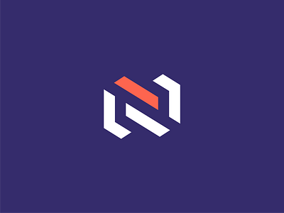 Letter N logo 3d brand branding design identity illustration logo mark simple typography vector
