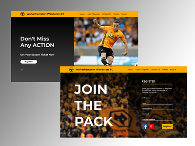 Wolves Landing Page + Sign In Page Concepts design landingpage ui ux web webdesign