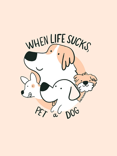 Pet a Dog cute digitalart dog dog art doggo dogs illustration wip workinprogress