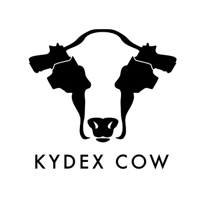 Kydex Cow Holsters Logo black and white logo branding cow logo creative design creative logo firearms firearms logo holster holster company holster logo monotone shooting