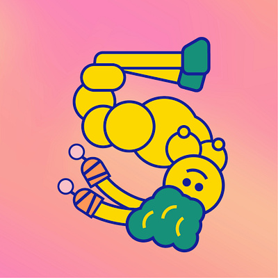 5 for 36 Days of Type 36 36days 36daysoftype ae ai character child design green illustraion lettering number typedesign yellow