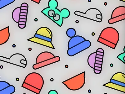 hAT magic pattern! clean color cute glowy illustration kids kikillo pattern