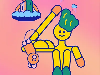 4 for 36 Days of Type 36days 36daysoftype aftereffects character child cloud design illustraion lettering number numbers typogaphy