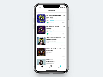 Audiobooks Library app audiobooks beek books ios iphone x library mobile ui ux