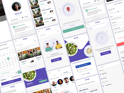 Zestly app branding design flat illustration minimal ux