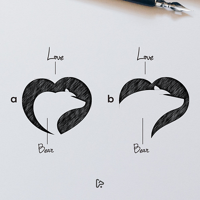 LOVE BEAR LOGO bear bear logo brand branding design designer dualmeaning garagephic studio graphic hidden meaning hidden meaning logo icon illustration inspiration logo love love bear love logo vector