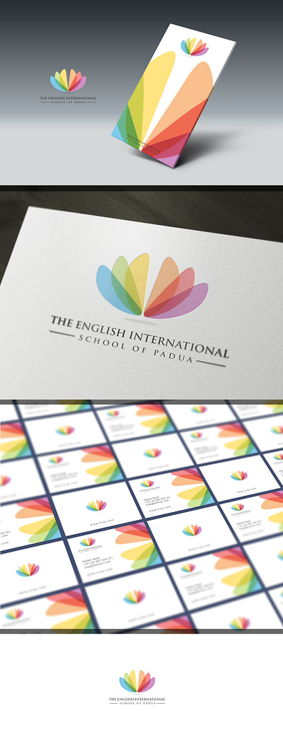 Logo design for School of Padua business card design businesscard color logo colors logo flower flowers logo logo design logo design branding school logo