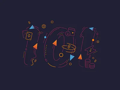 101 101 basics betting bitcoin gambling icons illustration lineart orange