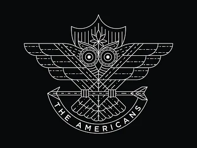 The Americans adobe illustrator bird branding icon identitas illustration line art logodesign merek minimal monoline tipografi vektor