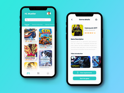 Game Popular 🎮 app app concept clean color colorful concept dashboard design design app game illustration inspiration iphone mobile popular style today ui ui design work