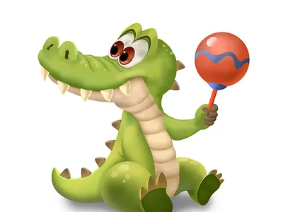 Casual alligator art casual game character design flat illustration photoshop