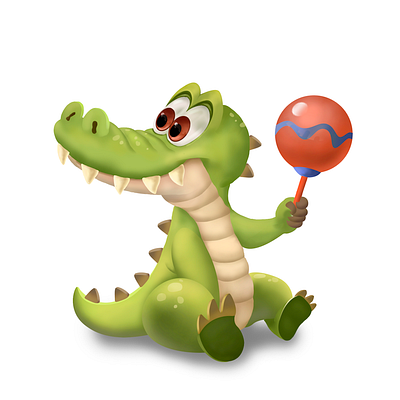 Casual alligator art casual game character design flat illustration photoshop