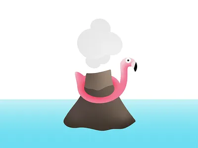 Peak Instagram, Bali bali flamingo inflatable instagram pool sea vector volcano