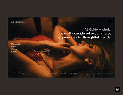 Rickie Michels Concept adobe xd design ecommerce fashion idea lingerie minimal model store ui web