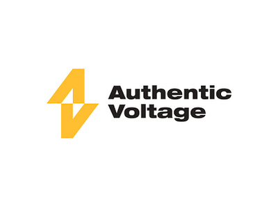 Authentic Voltage Logo authentic design electric icon lettering lettermark lightning logo logodesign logodesigns logos logotype mark negative space logo power simple storm thunderbolt typography voltage