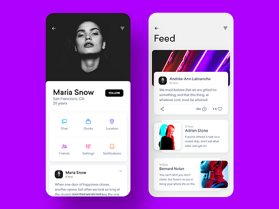 Profile Page Series II adobexd appdesign inspiration interface iosinspiration minimal profile profile page ui uidesign ux