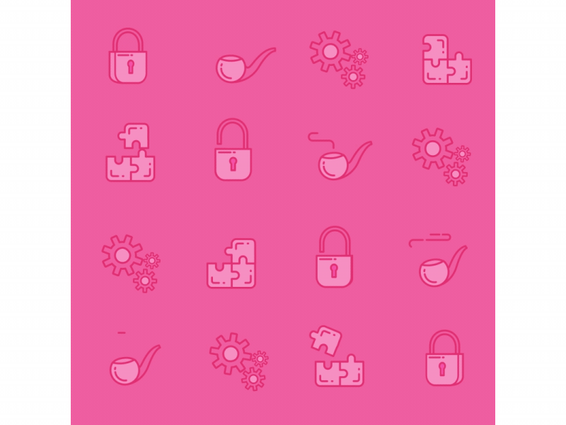 Riddle aftereffects design icon illustrator line loop motion design picto pictogram puzzle riddle vector