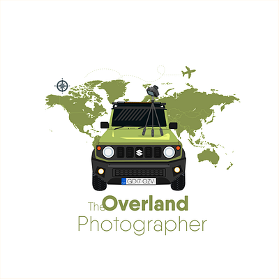 overland phtographer LOGO camera camera logo car design art jeep jungle logo photography suzuki tour world